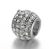 Antique Silver Plated Alloy Rhinestone European Beads X-CPDL-E036-E03-2