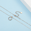 925 Sterling Silver Circle Pendant with Mozambique Diamond Fashion Women's Necklaces HI8884-6