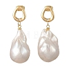 Natural Baroque Pearl Keshi Pearl Dangle Earrings EJEW-JE07499-4