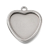 304 Stainless Steel Pendant Cabochon Settings STAS-F365-01C-P-1