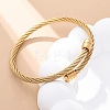 304 Stainless Steel Torque Bangles for Women BJEW-G584-18G-1