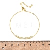 Brass Micro Pave Clear Cubic Zirconia Rectangle Link Bracelets KK-CBA6980-15G-5