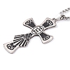 Cross 201 Stainless Steel Pendant Necklaces NJEW-F320-05P-1