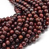Natural Brecciated Jasper Round Beads Strands G-P075-14-8mm-1