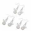 Natural Quartz Crystal Rabbit Dangle Earrings EJEW-A092-05P-20-4
