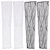 CRASPIRE 2Pairs 2 Colors Elegant Lightning Bolt Pattern Polyester Lace Arm Sleeves AJEW-CP0001-42-1