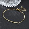 Brass Micro Pave Clear Cubic Zirconia Link Bracelets BJEW-E114-01B-G-3