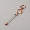 Zinc Alloy Bar Beadable Keychains Clasps KEYC-WH0030-86RG-2