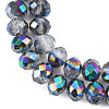 Transparent Crackle Electroplate Glass Beads Strands EGLA-T008-028-B01-2