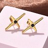 Cross 304 Stainless Steel Stud Earrings EJEW-F361-07G-4