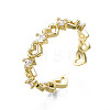 Exquisite Cubic Zirconia Heart Cuff Ring X-RJEW-N035-057-NF-3