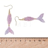 2 Pairs 2 Colors Fishtail Glass Seed Beaded Dangle Earrings EJEW-MZ00698-5