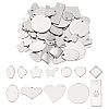   72Pcs 12 Styles 304 & 201 Stainless Steel Stamping Blank Tag Pendants STAS-PH0005-58-1