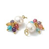 Natural Agate(Dyed & Heated) & Pearl Pendants PALLOY-JF05295-01-3