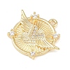 Brass Micro Pave Clear Cubic Zirconia Pendants KK-G545-02G-2