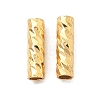 Brass Textured Tube Beads KK-H532-01A-G-1
