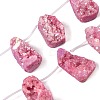 Electroplated Natural Druzy Agate Beads Strands G-N0259-04-1