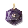 Natural Amethyst Faceted Pendants G-B188-03G-05-1