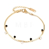Round 304 Stainless Steel & Rhinestone Charm Bracelets BJEW-B171-08G-2