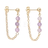 4 Pairs 4 Styles Natural Agate & Amethyst & Apatite & Green Aventurine Dangle Stud Earrings EJEW-TA00801-4