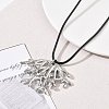 Summer Beach 304 Stainless Steel Coral Shape Pendant Adjustable Black Waxed Cord Necklaces for Women SA-CBAFEB5-04P-2