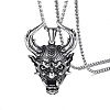 Titanium Steel Evil Skull Pendant Necklace SKUL-PW0001-134-4