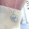 Christmas Alloy Rhinestone Snowflake Pendant Necklaces for Women WG7EFB7-01-3