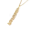 Brass Micro Pave Clear Cubic Zirconia Pendant Necklaces X-NJEW-L146-29G-1