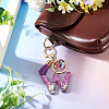 Alloy Resin Heart Keychains KEYC-TADJ0002-01G-W-5