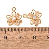 Brass Micro Pave Clear Cubic Zirconia Charms CU-CBAEC99-22G-3