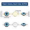 Unicraftale 60Pcs 2 Colors Evil Eye Resin Connector Charms FIND-UN0001-59-3