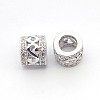 New Items Brass Micro Pave Cubic Zirconia European Beads ZIRC-L007-04P-1