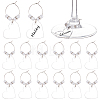 20Pcs Blank Acrylic Heart Pendants Wine Glass Charms with Acrylic Pearl Beads AJEW-BC0003-76-1
