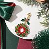 Christmas Wreath Glass Pendant Decorations HJEW-TA00264-2