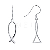 Anti-Tarnish Rhodium Plated 925 Sterling Silver Earring Findings STER-F048-38P-1