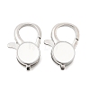 Flat Round Brass Enamel Lobster Claw Clasps KK-Z147-02P-01B-1