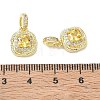 Brass Micro Pave Yellow Cubic Zirconia Charms CU-CBA6305-08G-3