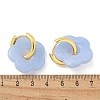 Brass Resin Flower Hoop Earrings for Women EJEW-U038-01G-06-5