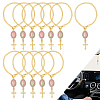 12Pcs Oval with Virgin Mary & Cross Alloy & Iron Pendant Decoration HJEW-NB0002-30A-1