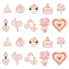40Pcs 10 Styles Valentine's Day Theme Alloy Enamel Pendants ENAM-YW0008-63A-1