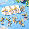 Alloy Resin Polygon Keychains KEYC-TADJ0002-03G-R-3