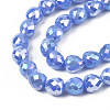 Electroplate Opaque Solid Color Glass Beads Strands EGLA-N002-26-A03-3