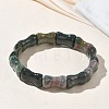 Bamboo Natural Indian Agate Beads Stretch Bracelets for Women Men BJEW-K304-01A-2