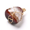Natural Agate Beads Pendant PALLOY-JF00863-4