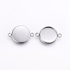 Tarnish Resistant 304 Stainless Steel Cabochon Connector Settings X-STAS-I095-28P-B-1