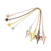 Brass Cable Chain Pointed Dowsing Pendulums HJEW-D004-03-1