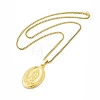 Stainless Steel Virgin Mary Pendant Necklace with Box Chains for Women LS-NJEW-E066-01G-2