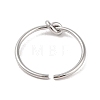 Non-Tarnish Simple Knotted 304 Stainless Steel Open Cuff Ring for Women Men RJEW-Z038-06P-3
