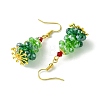 Christmas Theme Imitation Austrian Crystal & Electroplate Glass Dangle Earrings EJEW-TA00469-4