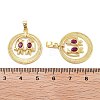 Rack Plating Brass Micro Pave Cubic Zirconia Pendants KK-Z071-55G-3